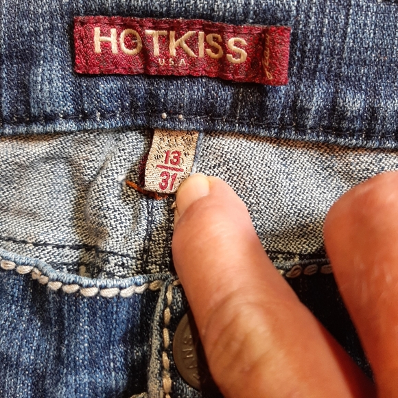 Hot Kiss Stretch Denim Jeans White Stitching - Picture 2 of 6